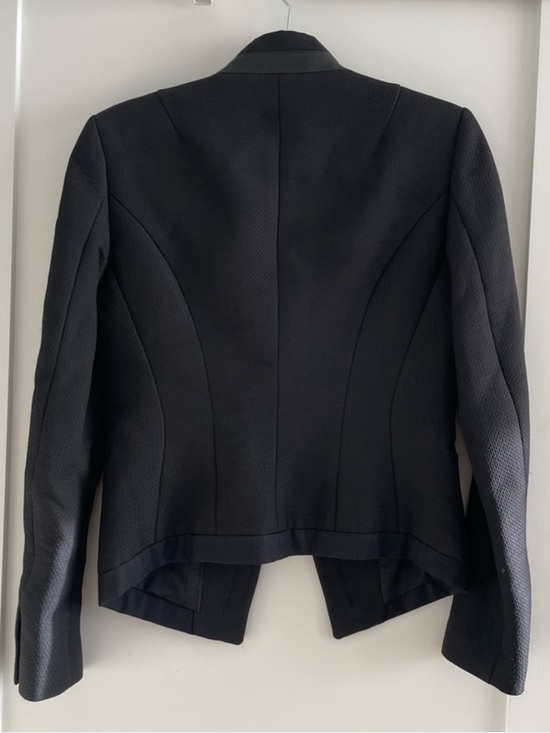 rag & bone Black Collarless Tailored Blazer - Picture 3 of 11